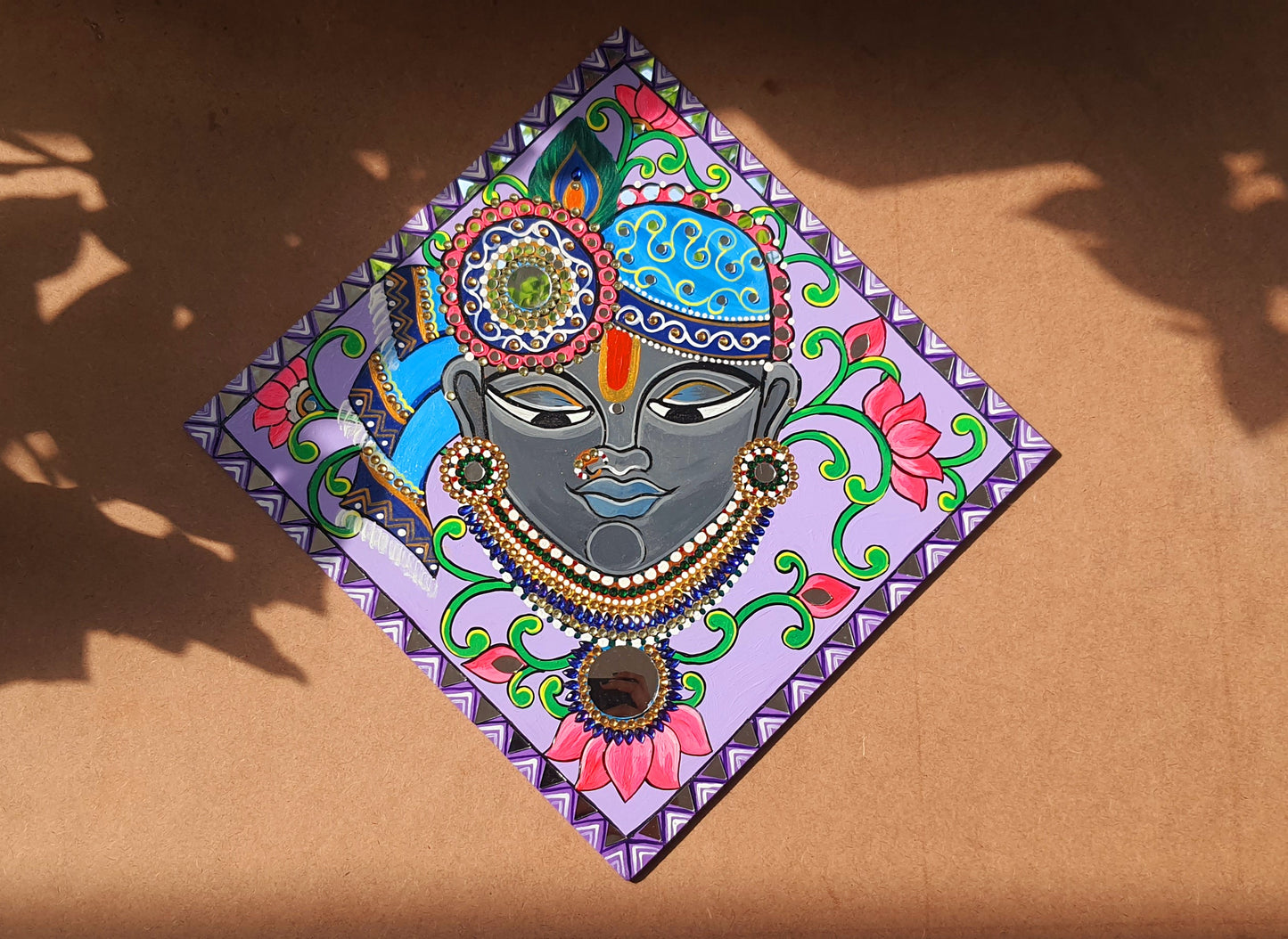 Indian Handpainted Mirror work