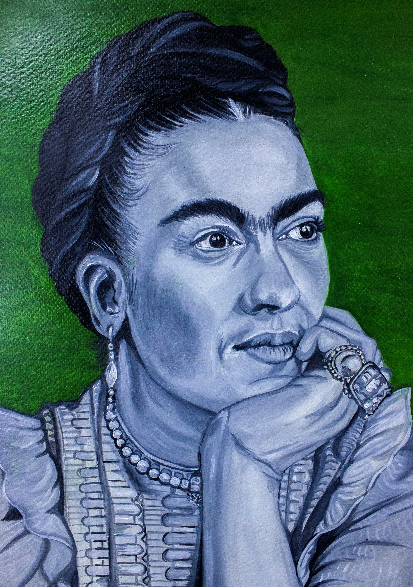 Farida Kahlo Handpainted Watercolour Portrait Art