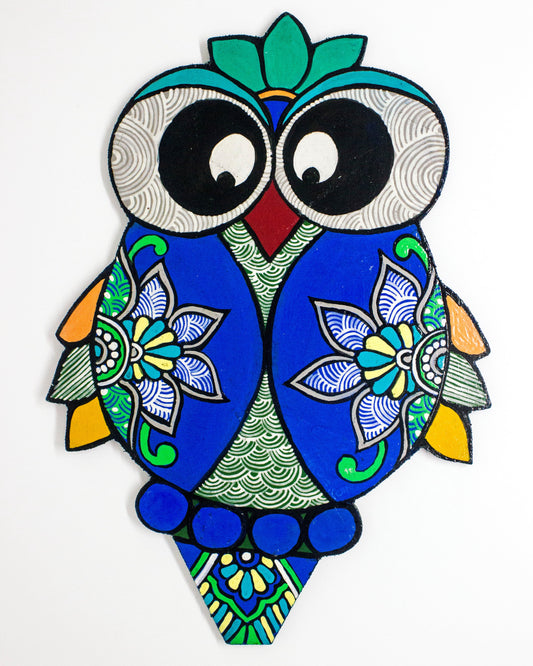 Owl Blue Handpainted