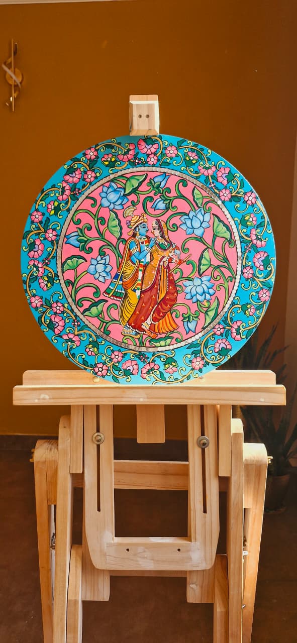 Handcrafted Radha Krishna Painting - Devotional Wall Decor