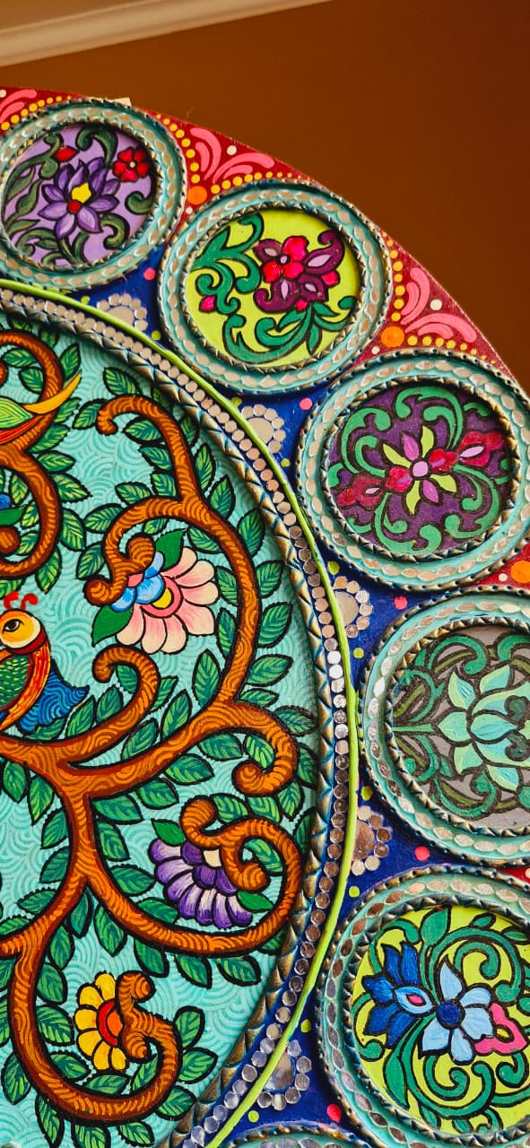 Tree of Life Lippan Art Wall Decor – Handcrafted Mud & Mirror Work