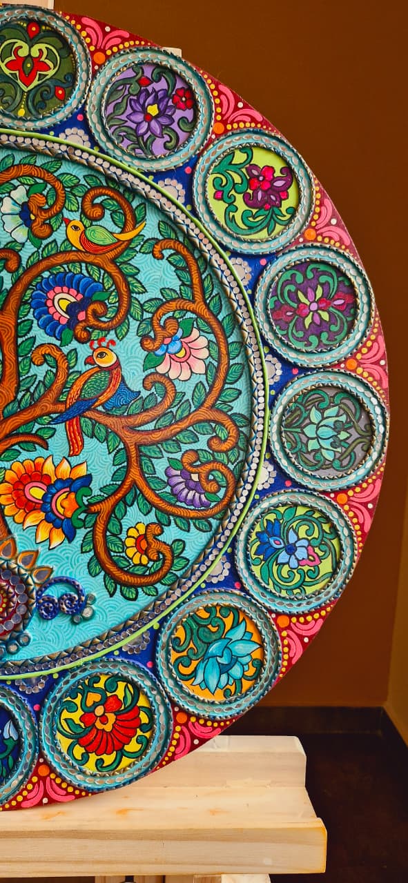 Tree of Life Lippan Art Wall Decor – Handcrafted Mud & Mirror Work