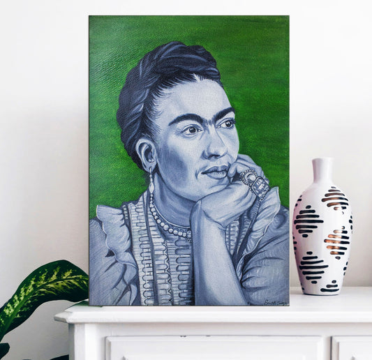 Farida Kahlo Handpainted Watercolour Portrait Art