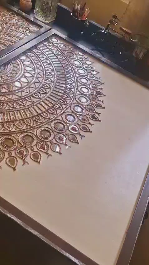 Signature Lippan Art – Luxury Mud & Mirror Panel